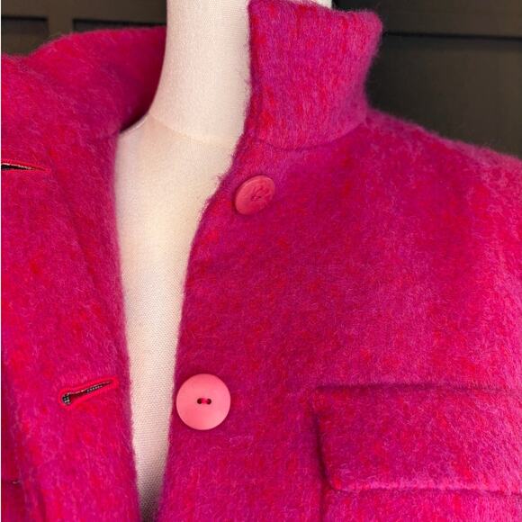 Giorgio Armani Women's Fuchsia Pink Mohair Wool Jacket Size 42 US Size 6 NEW - Picture 3 of 7